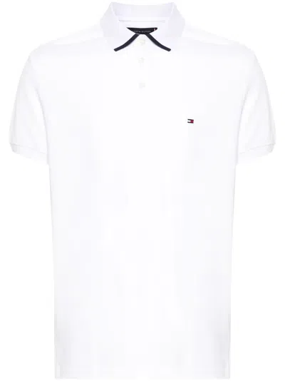Tommy Hilfiger Logo-embroidered Piqué Polo Shirt In White