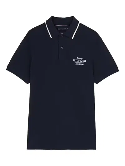 Tommy Hilfiger Left Chest Graphic Reg Polo Clothing In Blue