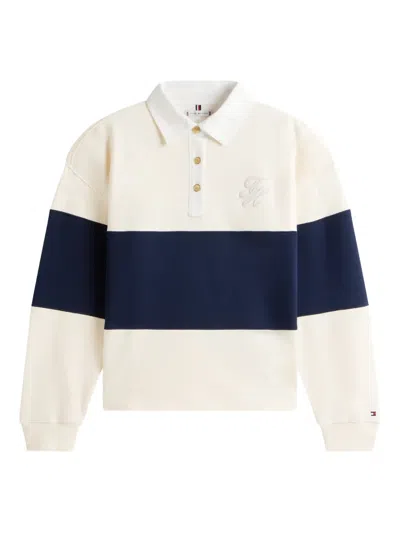 Tommy Hilfiger Logo-embroidered Polo Shirt In Neutral