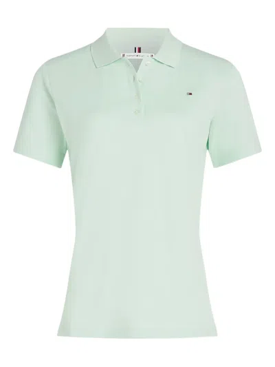 TOMMY HILFIGER LOGO-EMBROIDERED POLO TOP
