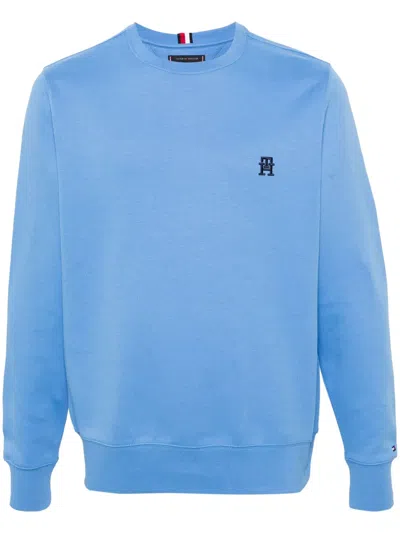 Tommy Hilfiger Logo-embroidered Sweatshirt In Blue