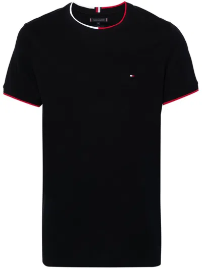 Tommy Hilfiger Logo-embroidered T-shirt In Blue