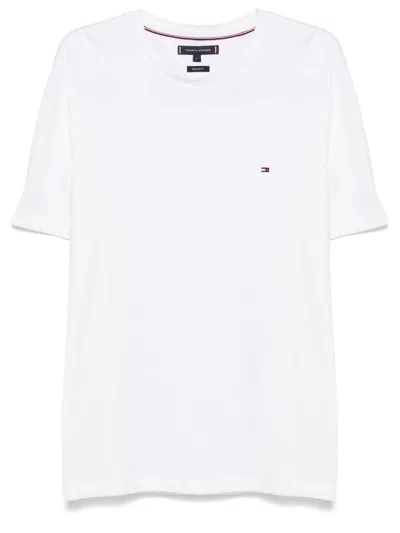 Tommy Hilfiger Logo-embroidered T-shirt In White