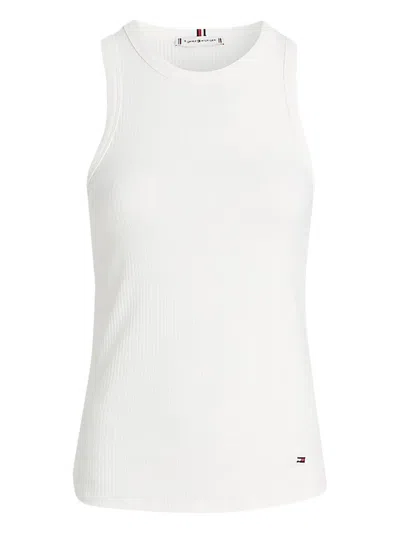 Tommy Hilfiger Logo-embroidered Top In White