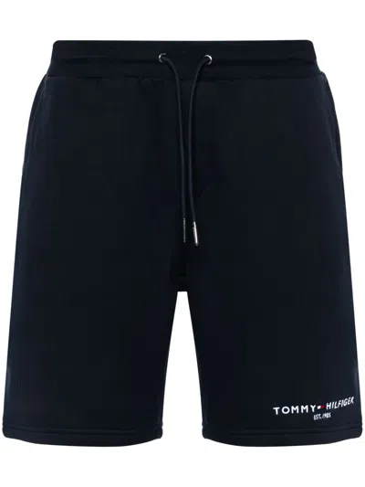 Tommy Hilfiger Logo-embroidered Track Shorts In Blue