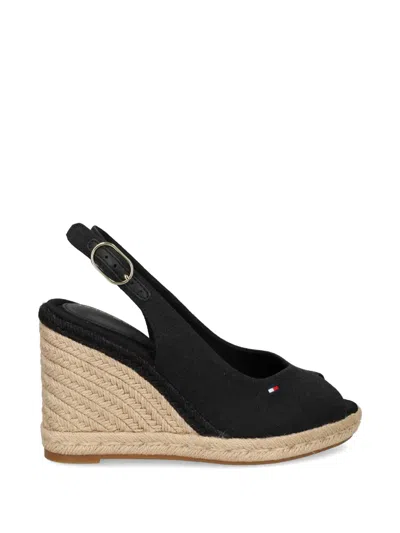 Tommy Hilfiger Logo-embroidered Wedge Espadrilles In Multi
