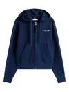 Tommy Hilfiger Logo-embroidered Zip-up Hoodie In Blue