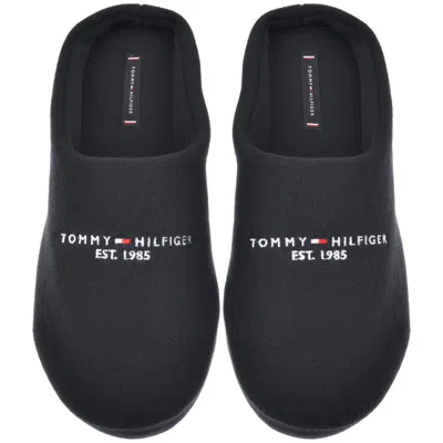 Tommy Hilfiger Logo Felt Slippers Navy
