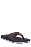 Tommy Hilfiger Logo Flip Flop In Navy/red Multi