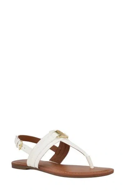 Tommy Hilfiger Logo Hardware T-strap Sandal In White