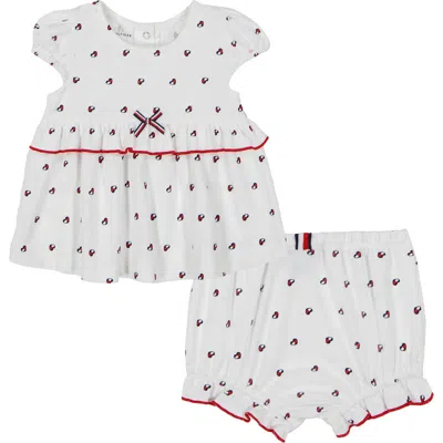 Tommy Hilfiger Logo Heart Babydoll T-shirt & Shorts Set In White