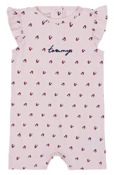 Tommy Hilfiger Babies'  Logo Heart Romper In Pink