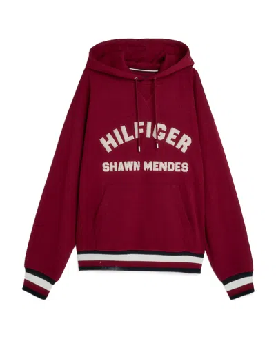 Tommy Hilfiger Logo Hooded Sweater In Red