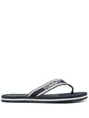 Tommy Hilfiger Logo-jacquard Flip Flops In Blue