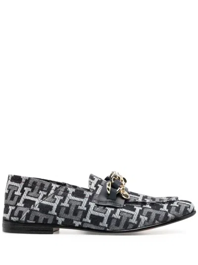 Tommy Hilfiger Logo-jacquard Loafers In Blau