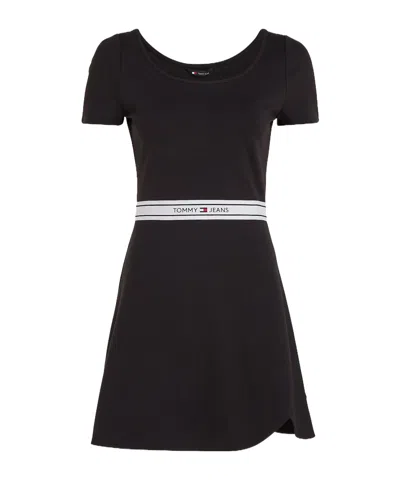 Tommy Hilfiger Logo Lace Dress In Black