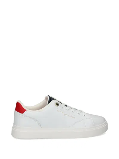 Tommy Hilfiger Logo Leather Sneakers In Multi