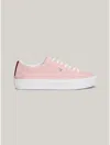 Tommy Hilfiger Flag Logo Mesh Sneaker In Whimsy Pink