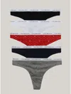 Tommy Hilfiger Logo Mix Thong 5pk In Multi
