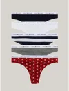Tommy Hilfiger Logo Mix Thong 5pk In Multi