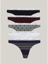 Tommy Hilfiger Logo Mix Thong 5pk In Multi