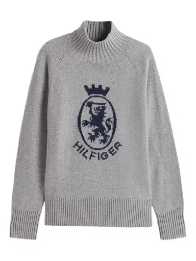 TOMMY HILFIGER LOGO-MOTIF ROLL-NECK SWEATER