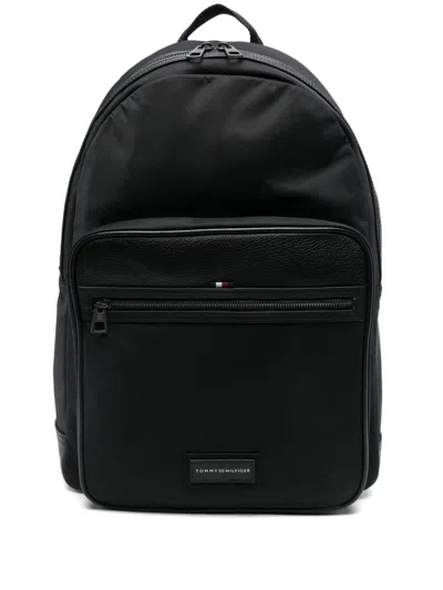 Tommy Hilfiger Logo-patch Backpack In Black