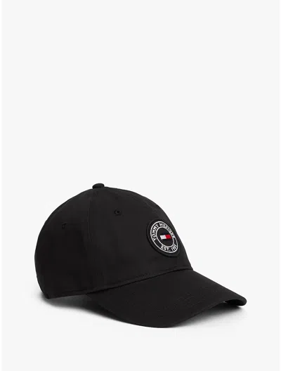 Tommy Hilfiger Logo Patch Baseball Cap In Black