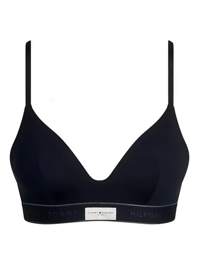 Tommy Hilfiger Logo-patch Bra In Blue