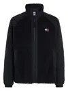 Tommy Hilfiger Logo-patch Fleece Jacket In Black
