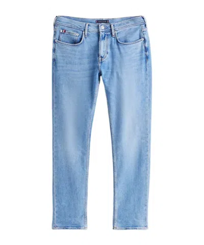 Tommy Hilfiger Logo-patch Straight-leg Jeans In Blue