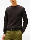 Tommy Hilfiger Logo-patch Sweater In Black