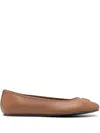 Tommy Hilfiger Logo-plaque Ballerina Shoes In Brown