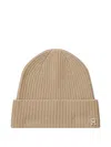 Tommy Hilfiger Logo-plaque Cashmere Beanie In Brown