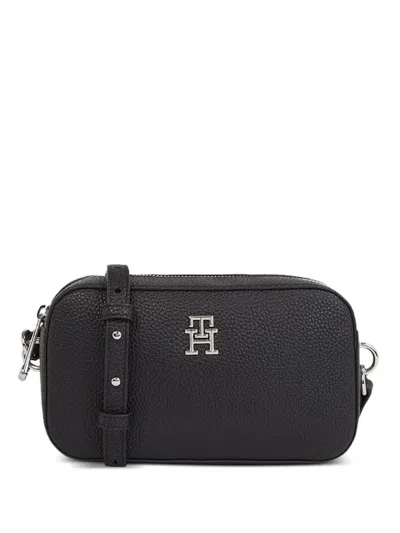 Tommy Hilfiger Logo-plaque Crossbody Bag In Black