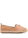 Tommy Hilfiger Logo-plaque Flat Espadrilles In Brown