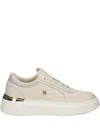 Tommy Hilfiger Logo-plaque Lace-up Sneakers In Neutral