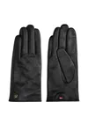 Tommy Hilfiger Logo-plaque Leather Gloves In Black