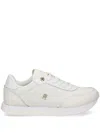 Tommy Hilfiger Logo-plaque Leather Sneakers In White