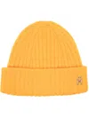Tommy Hilfiger Logo-plaque Ribbed Knit Beanie In Gelb