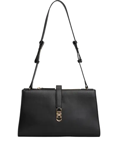 Tommy Hilfiger Logo-plaque Shoulder Bag In Black