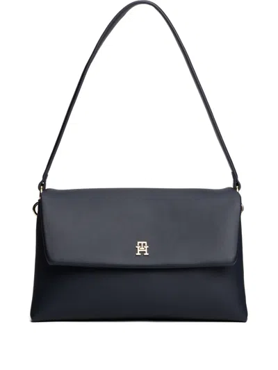 Tommy Hilfiger Logo-plaque Shoulder Bag In Black