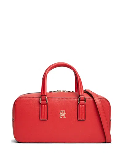Tommy Hilfiger Logo-plaque Top-handle Shoulder Bag In Red