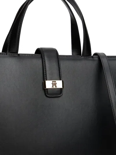 Tommy Hilfiger Logo-plaque Tote Bag In Black