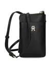 Tommy Hilfiger Logo-plaque Zip-top Phone Bag In Black