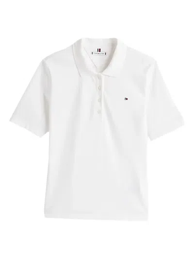 Tommy Hilfiger Logo Polo Top In White