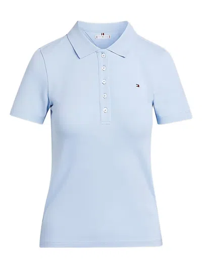 Tommy Hilfiger Logo Polo Top In Blue
