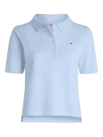 Tommy Hilfiger Logo Polo Top In Blue