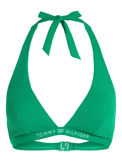 Tommy Hilfiger Logo-print Bikini Top In Green