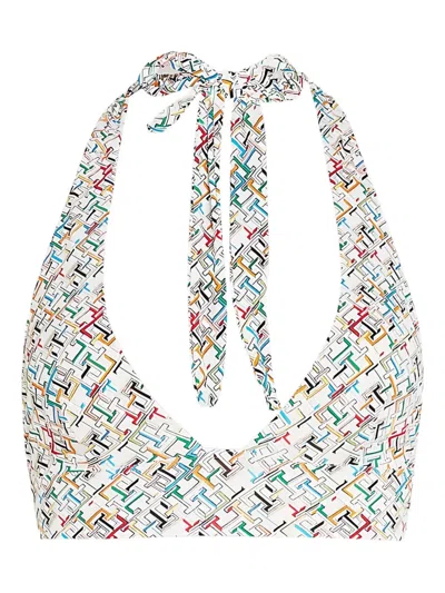 Tommy Hilfiger Logo-print Bikini Top In White
